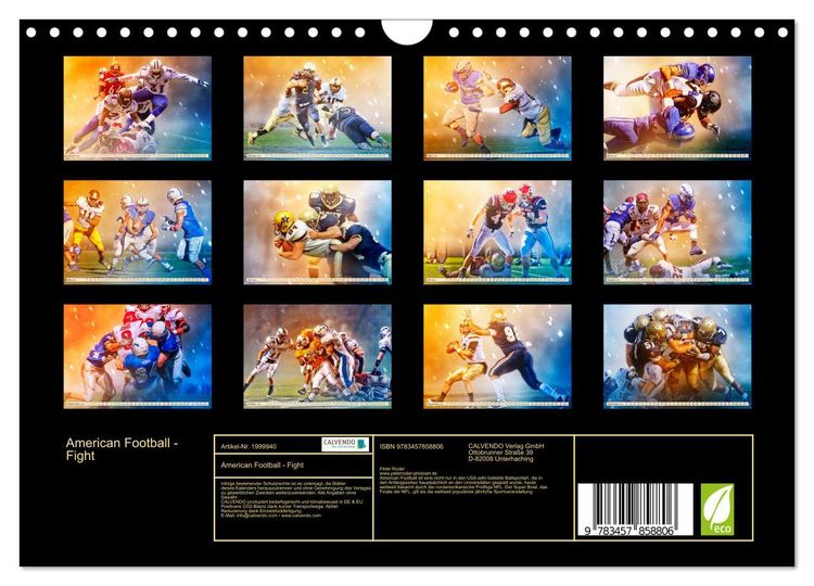 Produktbild: American Football - Fight (Wandkalender 2026 DIN A4 quer), CALVENDO Monatskalender