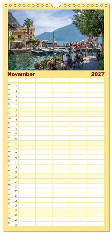 Produktbild: Familienplaner 2027 - Limone sul Garda - Traumhaftes St&auml;dtchen am Gardasee mit 5 Spalten (Wandkalender, 21 x 45 cm) CALVENDO