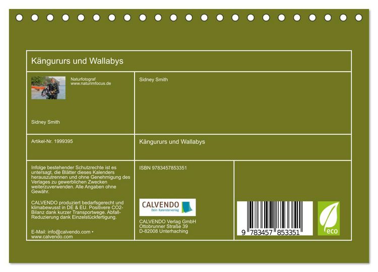Produktbild: K&auml;ngururs und Wallabys (Tischkalender 2026 DIN A5 quer), CALVENDO Monatskalender