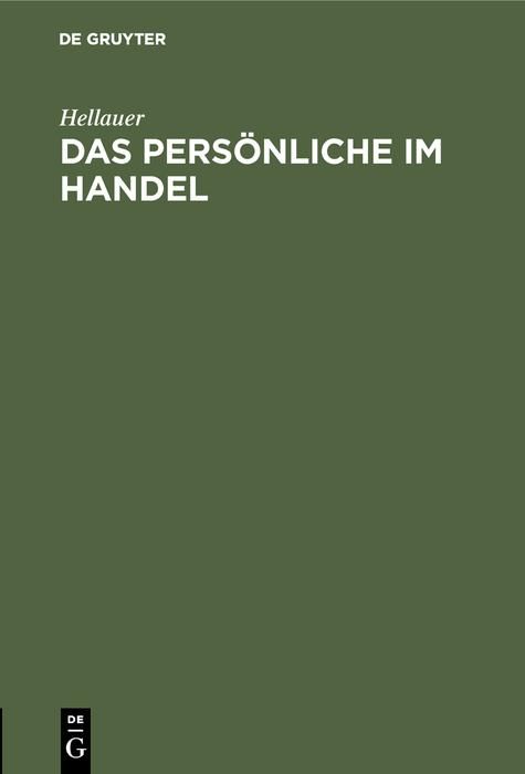 Produktbild: Das Pers&ouml;nliche im Handel