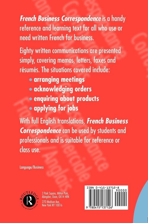 Produktbild: French/English Business Correspondence