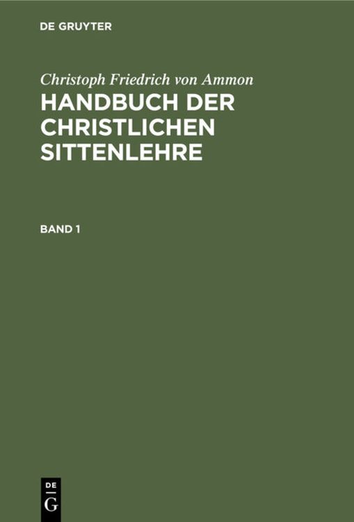 Produktbild: Handbuch der christlichen Sittenlehre. Band 1