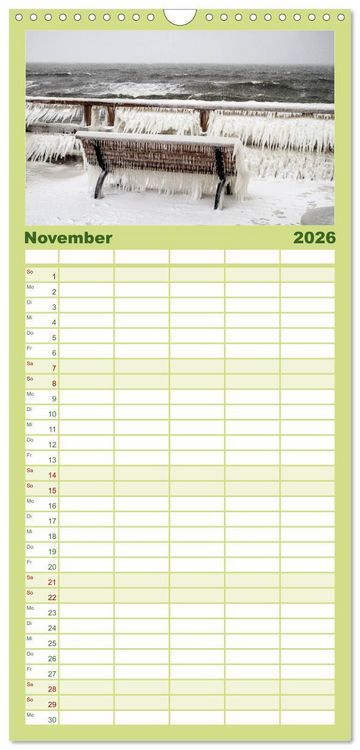 Produktbild: Familienplaner 2026 - Bezauberndes Usedom mit 5 Spalten (Wandkalender, 21 x 45 cm) CALVENDO