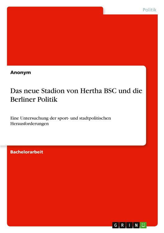 Produktbild: Das neue Stadion von Hertha BSC und die Berliner Politik
