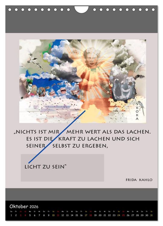 Produktbild: Frida Kahlo - Zitate im Dialog (Wandkalender 2026 DIN A4 hoch), CALVENDO Monatskalender