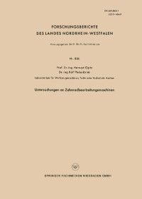 Produktbild: Untersuchungen an Zahnradbearbeitungsmaschinen
