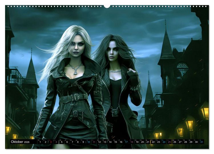 Produktbild: Vampire Nachtkreaturen (hochwertiger Premium Wandkalender 2026 DIN A2 quer), Kunstdruck in Hochglanz