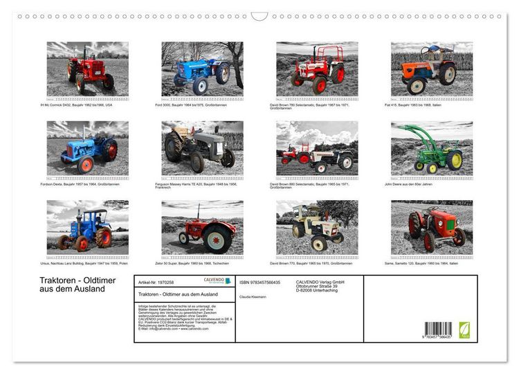 Produktbild: Traktoren - Oldtimer aus dem Ausland (Wandkalender 2026 DIN A2 quer), CALVENDO Monatskalender