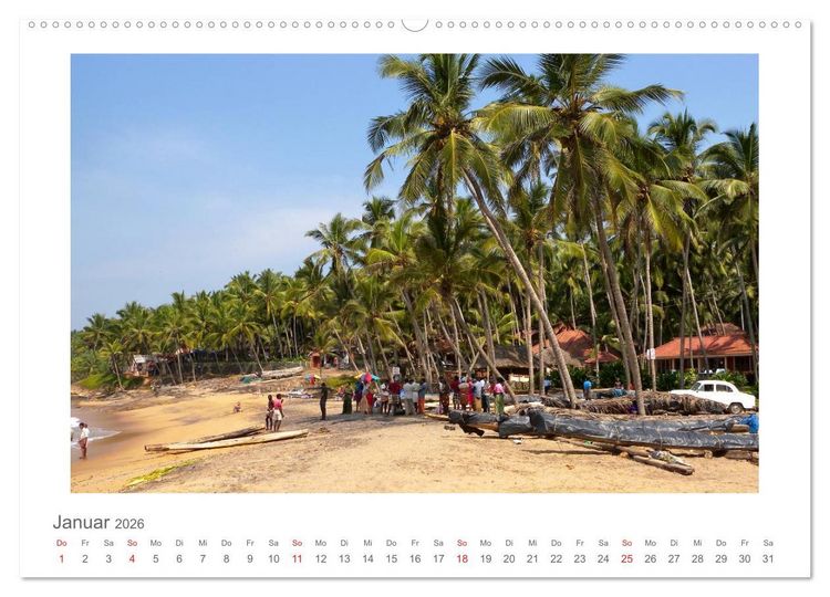 Produktbild: Farbenfrohes Kerala - Eindr&uuml;cke aus God&acute;s Own Country (Wandkalender 2026 DIN A2 quer), CALVENDO Monatskalender