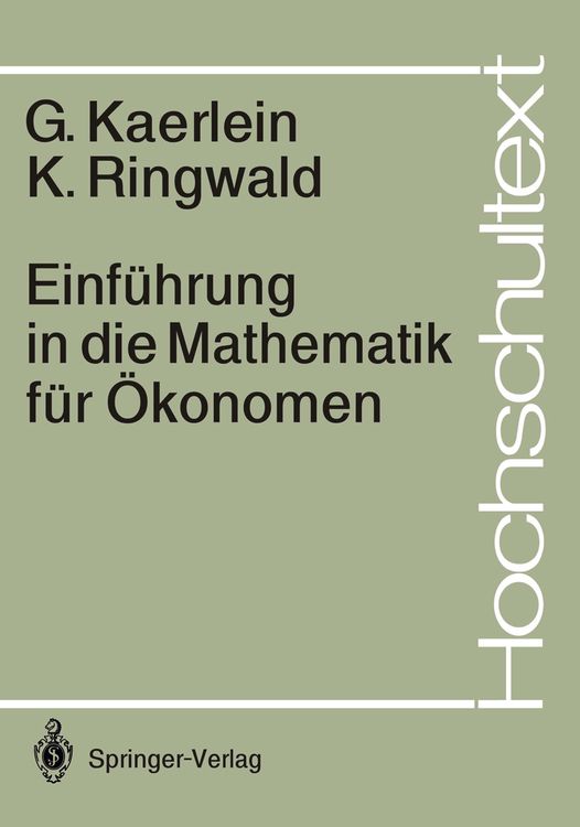 Produktbild: Einf&uuml;hrung in die Mathematik f&uuml;r &Ouml;konomen