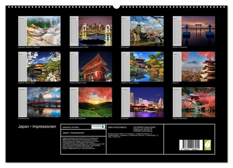 Produktbild: Japan &bull; Impressionen (hochwertiger Premium Wandkalender 2026 DIN A2 quer), Kunstdruck in Hochglanz