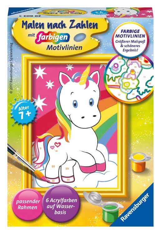 Produktbild: Ravensburger Malen nach Zahlen, S&uuml;&szlig;es Einhorn,