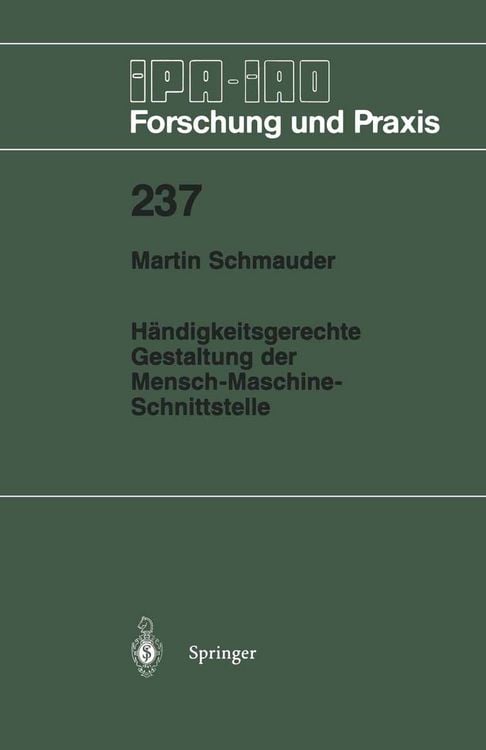 Produktbild: H&auml;ndigkeitsgerechte Gestaltung der Mensch-Maschine-Schnittstelle