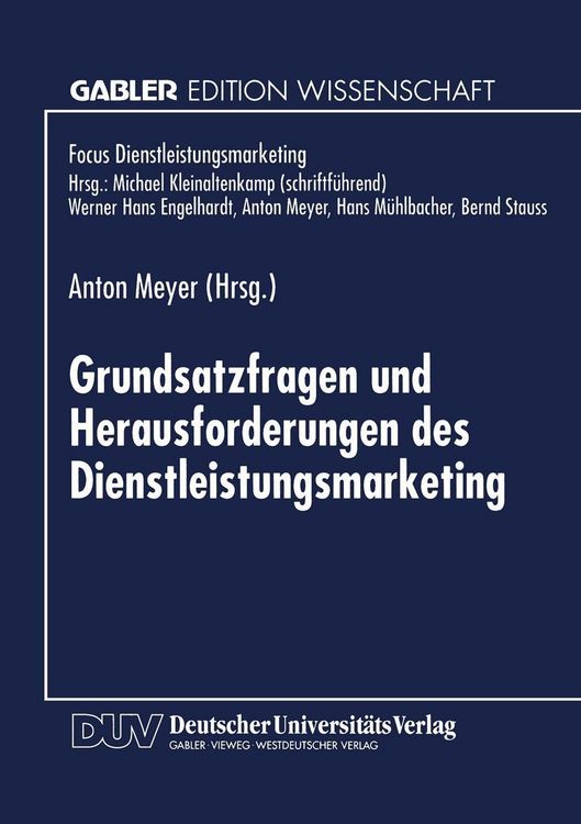 Produktbild: Grundsatzfragen und Herausforderungen des Dienstleistungsmarketing