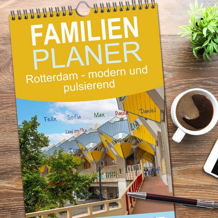 Produktbild: Familienplaner 2026 - Rotterdam - modern und pulsierend mit 5 Spalten (Wandkalender, 21 x 45 cm) CALVENDO