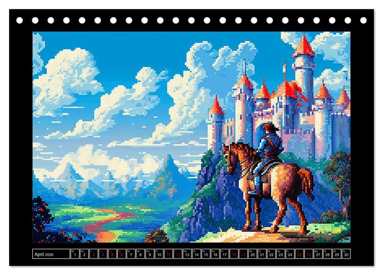 Produktbild: Pixel f&uuml;r Pixel bis Game over (Tischkalender 2026 DIN A5 quer), CALVENDO Monatskalender