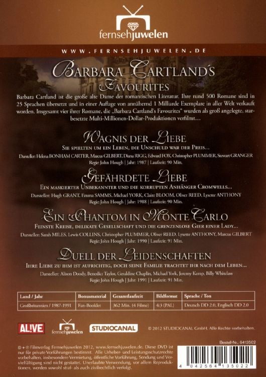 Produktbild: Barbara Cartland's Favorites - Komplettbox [4 DVDs]
