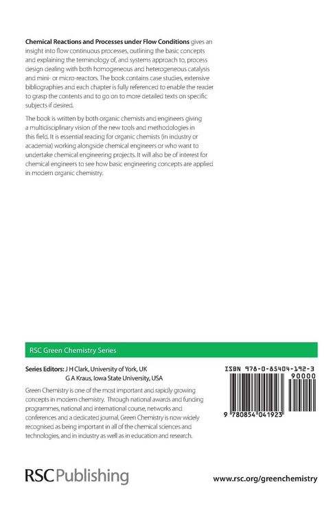 Produktbild: Chemical Reactions and Processes Under Flow Conditions
