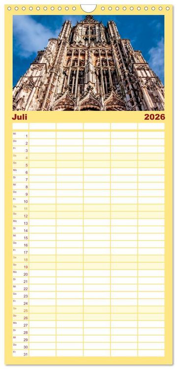 Produktbild: Familienplaner 2026 - 12 wundersch&ouml;ne Sehensw&uuml;rdigkeiten in Deutschland mit 5 Spalten (Wandkalender, 21 x 45 cm) CALVENDO