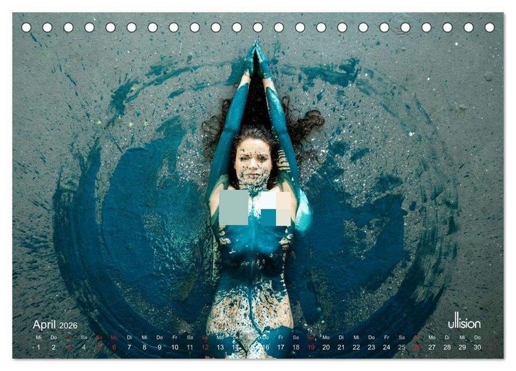 Produktbild: FARBSPIELE - Akt im Feuerwerk der Farben (Tischkalender 2026 DIN A5 quer), CALVENDO Monatskalender