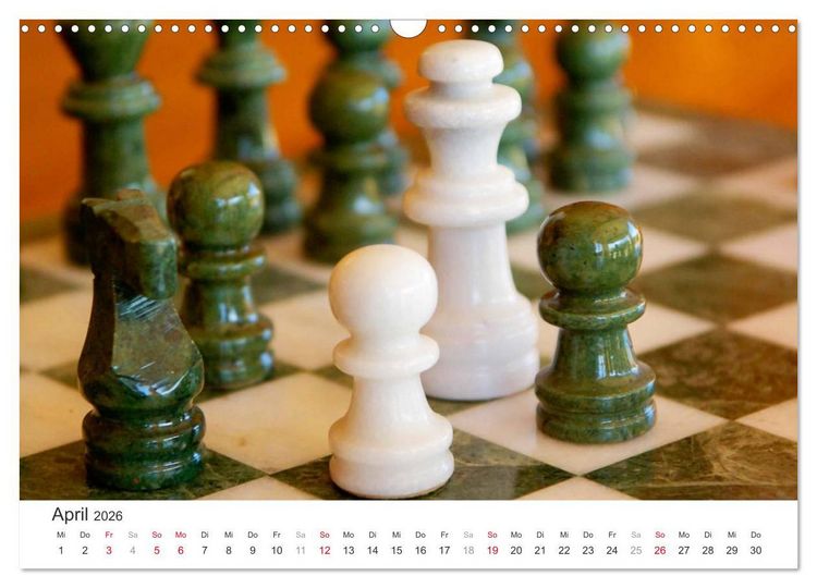 Produktbild: Schach 2026. Impressionen von Figuren und Spielen (Wandkalender 2026 DIN A3 quer), CALVENDO Monatskalender