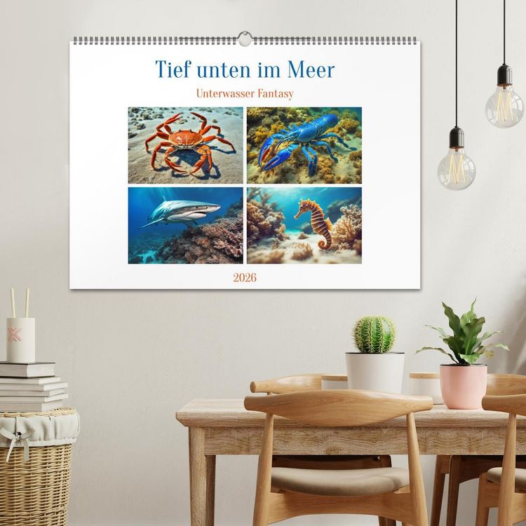 Produktbild: Tief unten im Meer Unterwasser Fantasy (Wandkalender 2026 DIN A2 quer), CALVENDO Monatskalender
