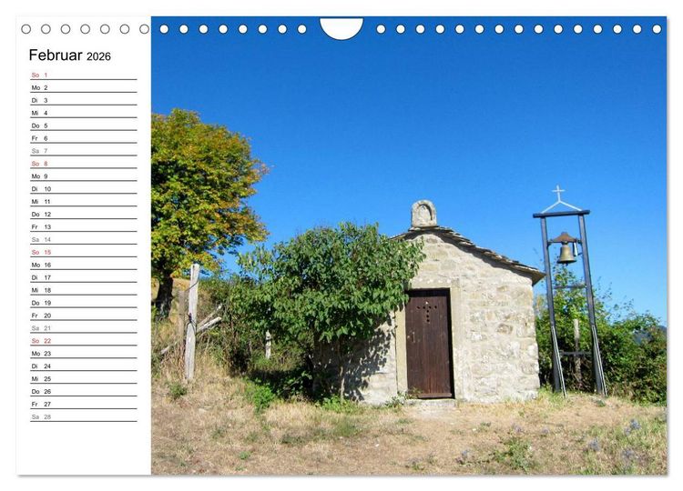Produktbild: Franziskusweg - Camino di Assisi (Wandkalender 2026 DIN A4 quer), CALVENDO Monatskalender