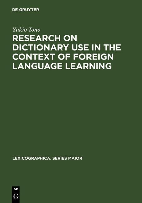 Produktbild: Research on Dictionary Use in the Context of Foreign Language Learning