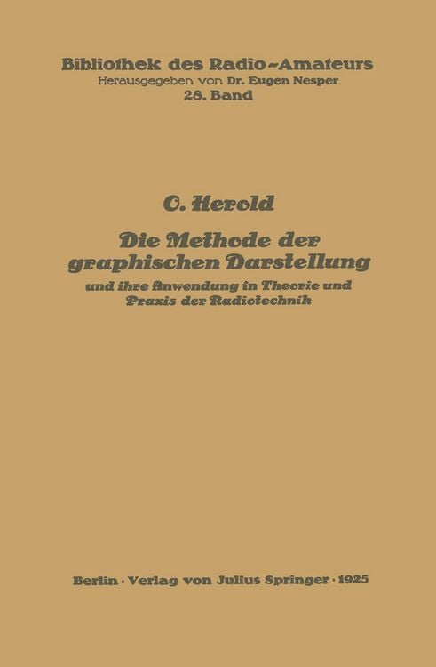 Produktbild: Die Methode der graphischen Darstellung und ihre Anwendung in Theorie und Praxis der Radiotechnik