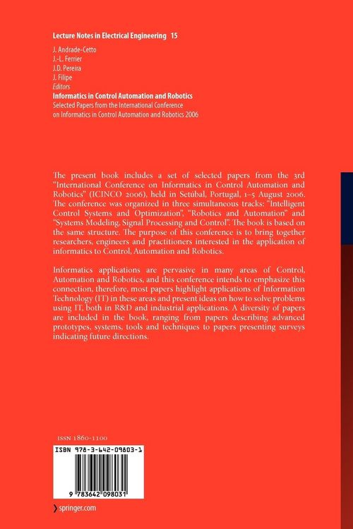 Produktbild: Informatics in Control Automation and Robotics