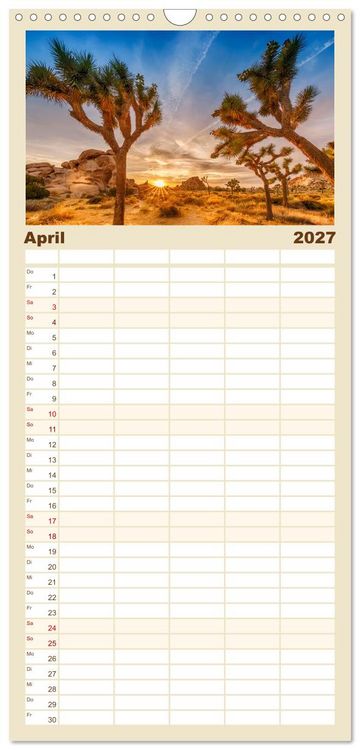 Produktbild: Familienplaner 2027 - Faszination USA - Eine Reise durch Stadt und Natur mit 5 Spalten (Wandkalender, 21 x 45 cm) CALVENDO