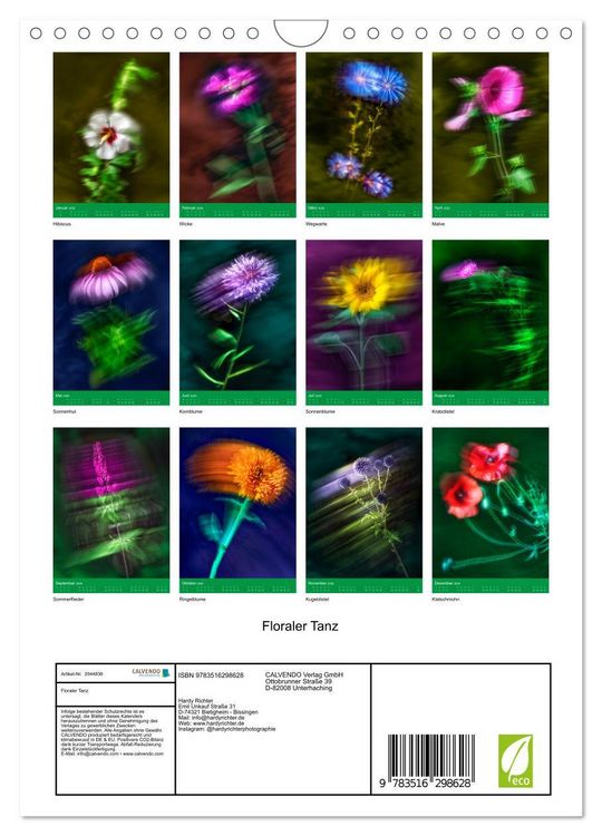 Produktbild: Floraler Tanz (Wandkalender 2026 DIN A4 hoch), CALVENDO Monatskalender