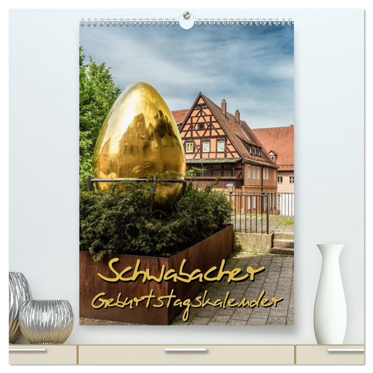 Produktbild: Schwabach Geburtstagskalender (hochwertiger Premium Wandkalender 2026 DIN A2 hoch), Kunstdruck in Hochglanz