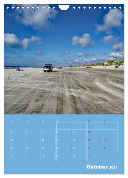 Produktbild: Nordseereise &ndash; J&uuml;tland in D&auml;nemark &ndash; Von Blavand bis Henne Strand (Wandkalender 2026 DIN A4 hoch), CALVENDO Monatskalender