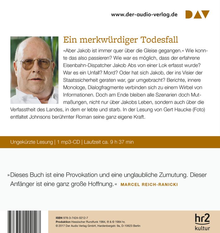 Produktbild: Mutmassungen &uuml;ber Jakob
