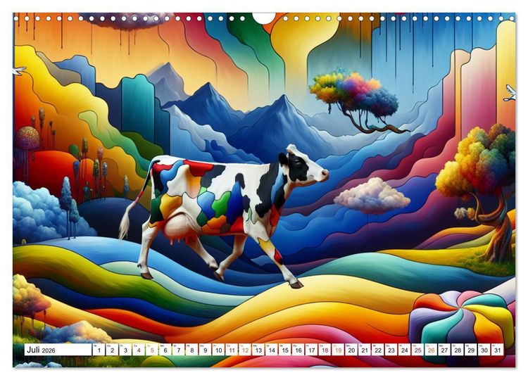 Produktbild: Muh-numentale Meisterwerke (Wandkalender 2026 DIN A3 quer), CALVENDO Monatskalender