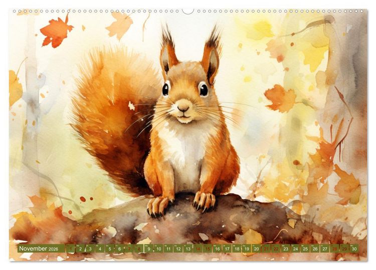Produktbild: Zw&ouml;lf Monate im Wald (hochwertiger Premium Wandkalender 2026 DIN A2 quer), Kunstdruck in Hochglanz