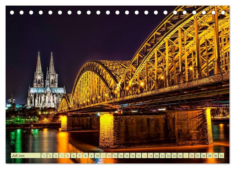 Produktbild: St&auml;dte der Welt - Skylines in der Nacht (Tischkalender 2026 DIN A5 quer), CALVENDO Monatskalender
