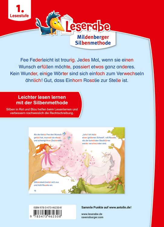 Produktbild: Leserabe mit Mildenberger Silbenmethode - Fee Federleicht und das Einhorn
