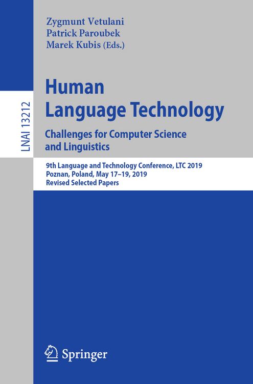 Produktbild: Human Language Technology. Challenges for Computer Science and Linguistics