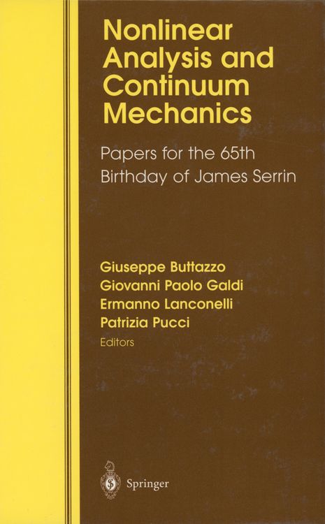 Produktbild: Nonlinear Analysis and Continuum Mechanics