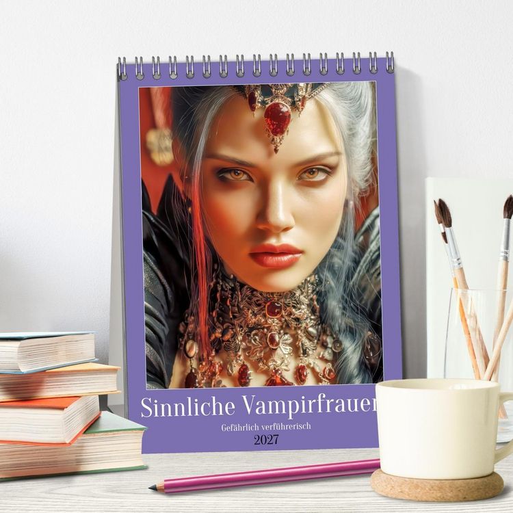 Produktbild: Sinnliche Vampirfrauen - Gef&auml;hrlich verf&uuml;hrerisch (Tischkalender 2027 DIN A5 hoch), CALVENDO Monatskalender