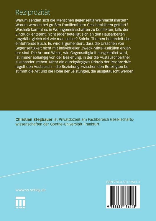 Produktbild: Reziprozit&auml;t