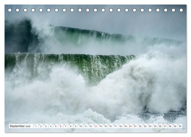 Produktbild: WASSERBERGE - Die Riesenwellen von Nazar&eacute; (Tischkalender 2026 DIN A5 quer), CALVENDO Monatskalender