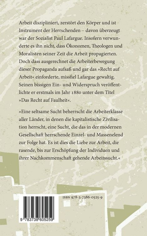 Produktbild: Das Recht auf Faulheit