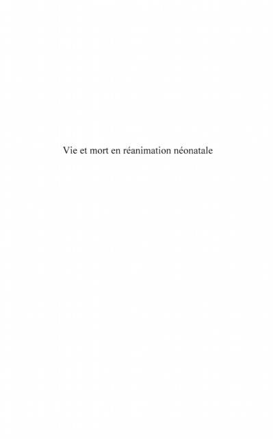 Produktbild: Vie et mort en reanimation neonatale - les processus dAcci