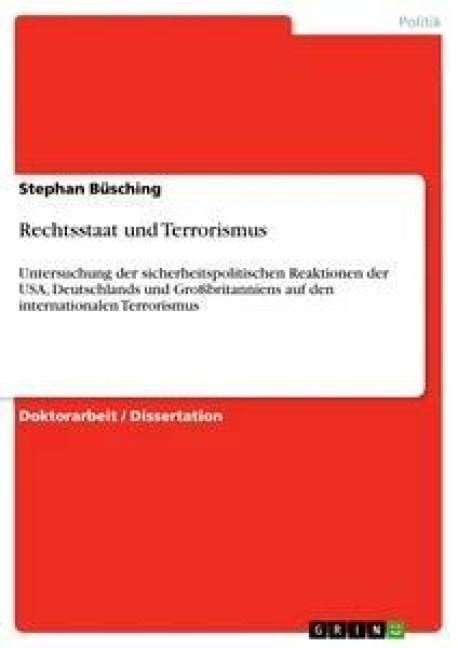 Produktbild: Rechtsstaat und Terrorismus