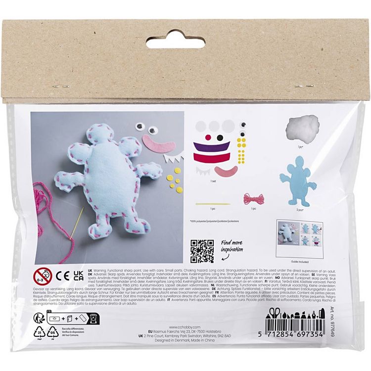 Produktbild: Creativ Company Mini Kreativ Set N&auml;hen, Filzmonster, Sortierte Farben