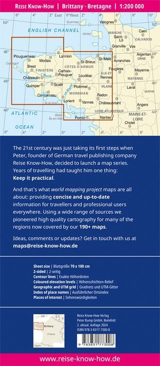 Produktbild: Reise Know-How Landkarte Bretagne / Brittany (1:200.000)