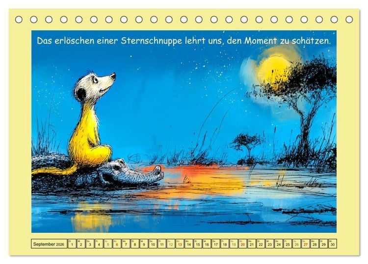 Produktbild: Kleine W&auml;chter. Erdm&auml;nnchen und Weisheiten (Tischkalender 2026 DIN A5 quer), CALVENDO Monatskalender